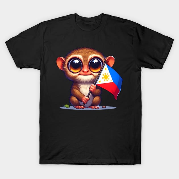 Tarsier with Philippine flag T-Shirt by FromBerlinGift